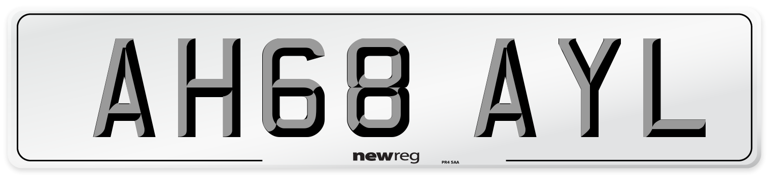 AH68 AYL Number Plate from New Reg